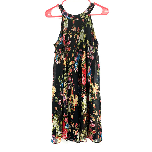 Betsey Johnson size 2 sleeveless floral swing dress hidden‎ rear zip lined - Picture 1 of 8